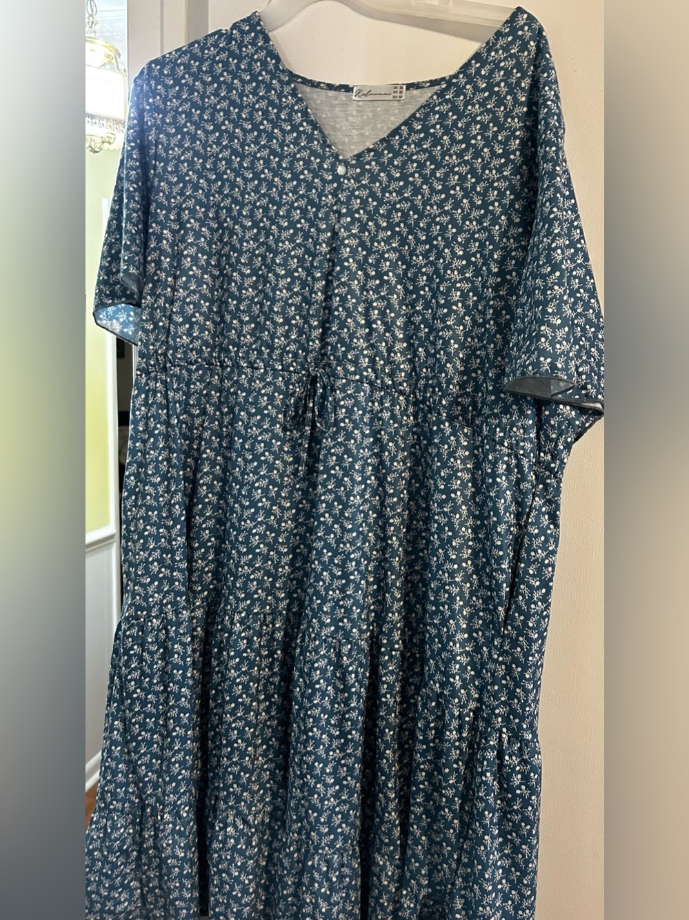 Blue Floral Tiered Dress - Picture 3 of 7